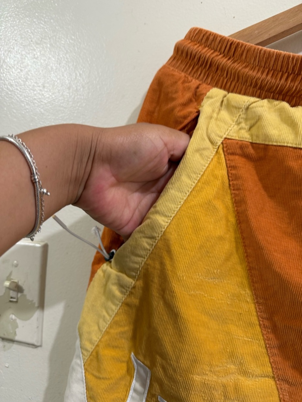 Kith Orange & Yellow Paneled Athletic Shorts with White Trim - Picture 3 of 8